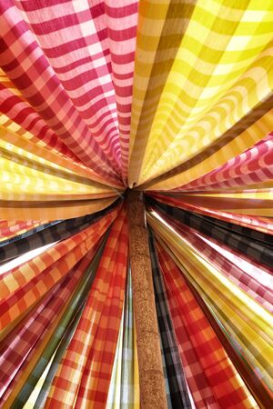 close up of silk fabric background textureの写真素材