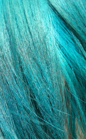 young woman green hair colorの写真素材