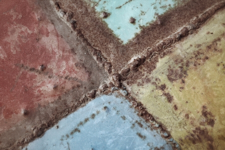 Vintage metal plate steel  background texture - welded steelの写真素材