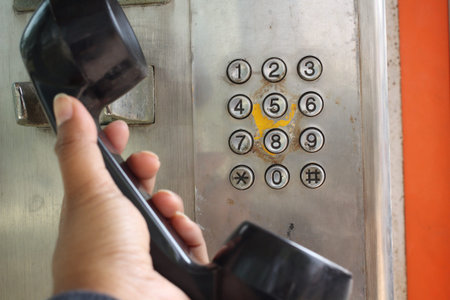 close up of vintage telephone