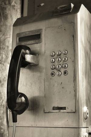 close up of vintage telephoneの写真素材