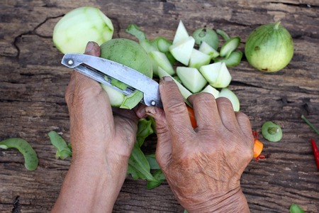 Peeling vegetableの写真素材