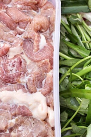 Marinated pork for sukiyaki - asia foodの写真素材