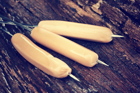 BBQ sausages on the wood