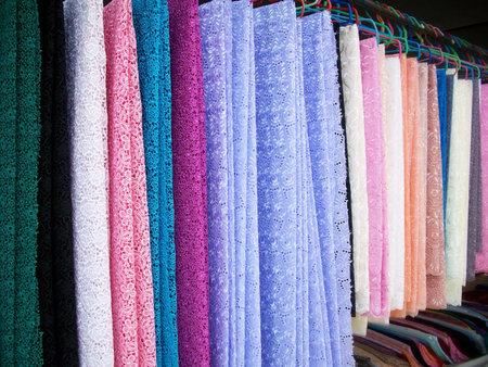 Silk fabric background textureの写真素材