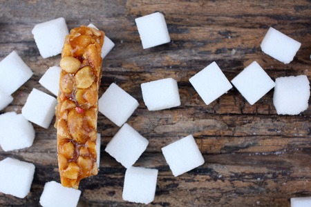 sugar bar with sesame and peanut from china foodの写真素材