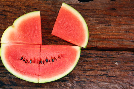 Slices of the red watermelon
