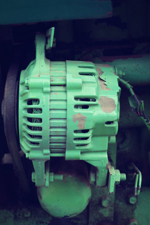 close up of vintage engine