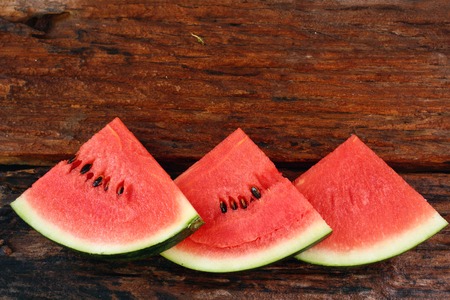 Slices of the red watermelonの写真素材