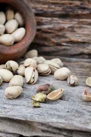 Close up of green pistachio nutの写真素材