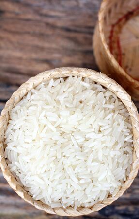 Close up of raw rice grainの写真素材