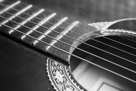 close up of the guitar