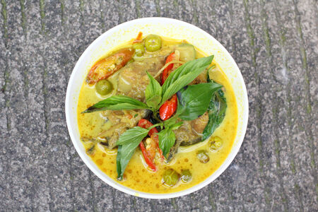 Taste of curry coconut milk and fishの写真素材