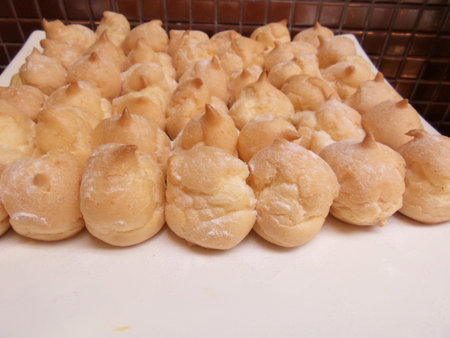 A lot of cream puffs
