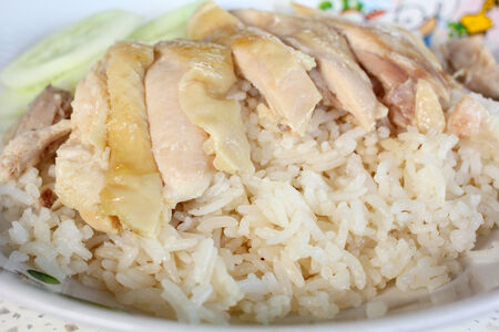 rice steamed with chicken の写真素材