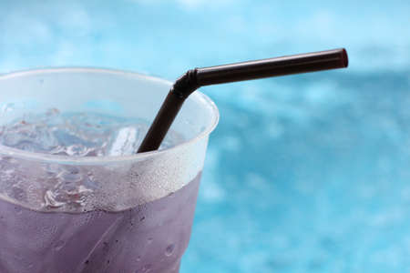 Purple drink in summer at poolsideの写真素材
