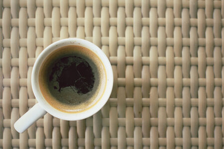 Espresso coffee in glass cupの写真素材