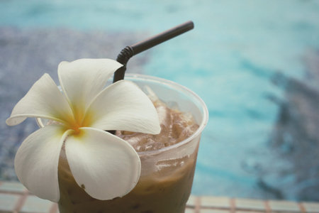 Iced coffee and flower