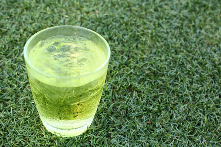 Lemon juice in the glassの写真素材