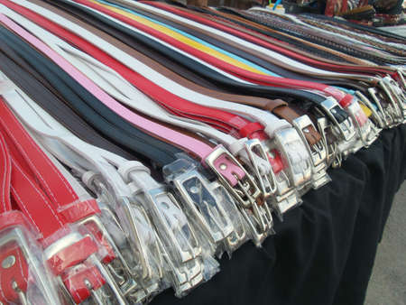 colorful leather beltの写真素材
