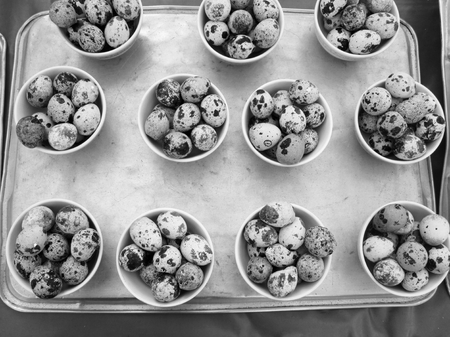 close up of quail eggsの写真素材