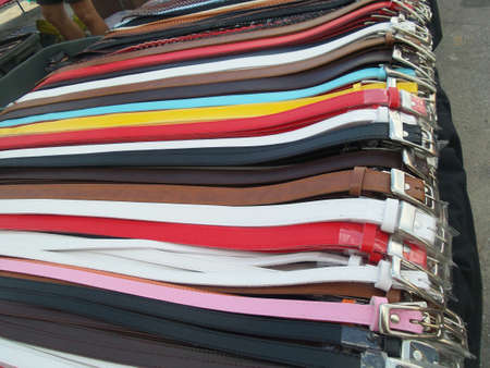 colorful leather beltの写真素材