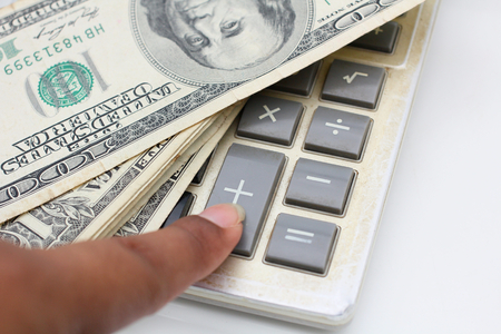 Calculator with dollar の写真素材