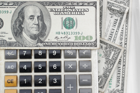 Calculator with dollar の写真素材