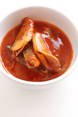 fish in tomato sauce - canned fishの写真素材