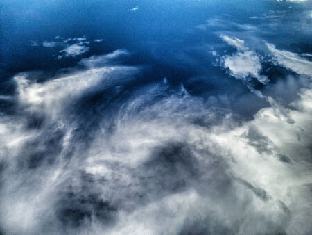 Stormy clouds or overcast sky - vintage grungeの写真素材