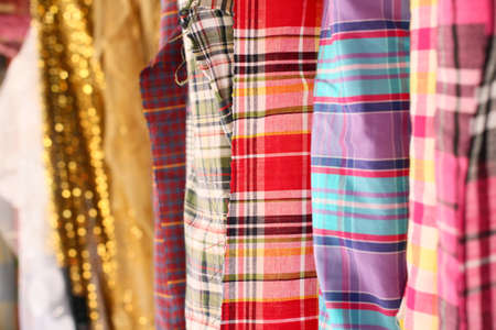 Colorful fabric background textureの写真素材