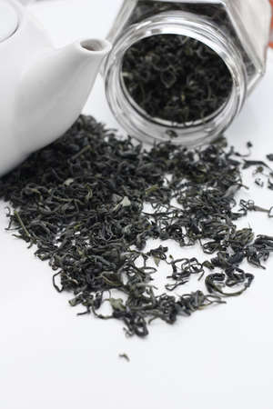  tea leaves isolatedの写真素材
