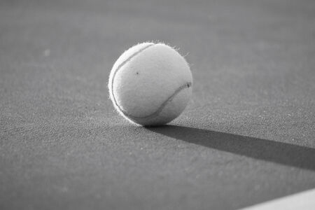 Tennis balls on the courtの写真素材