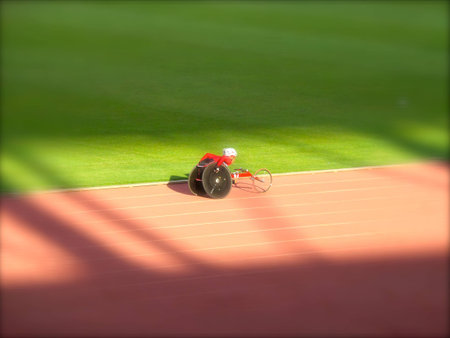 Blurred wheelchairの写真素材