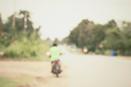 blurred road and carの写真素材