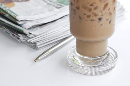  coffee and newsの写真素材