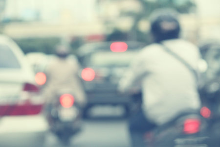 blurred of car in city