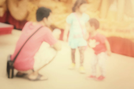 blurred familyの写真素材
