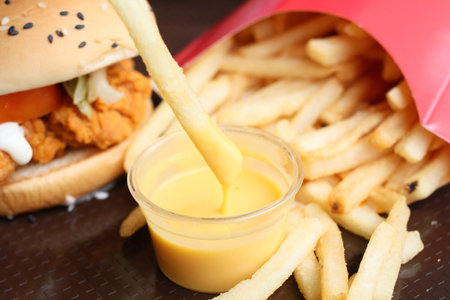 hamburger and french fries
