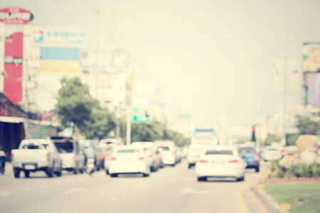 blurred of car in cityの写真素材