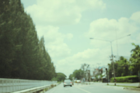 blurred of car on road