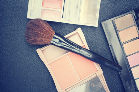 makeup brush and cosmeticsの写真素材