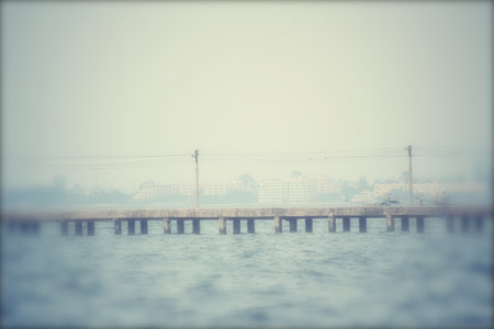 Blurred of harbourの写真素材