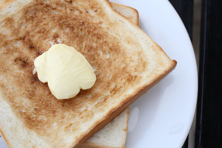 Slice toast bread and butter