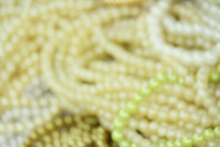 Blurred of pearl necklacesの写真素材