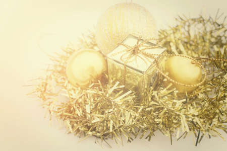 Christmas gifts with ballsの写真素材