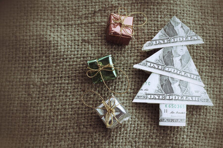 christmas tree with giftsの写真素材