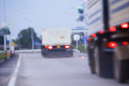 blurred of truckの写真素材