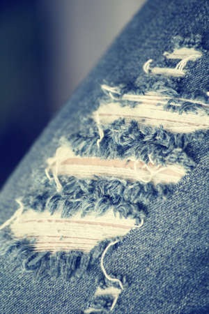 Blue torn jeans textureの写真素材