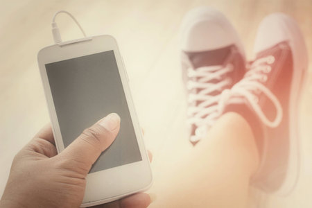 Sneakers and smart phone